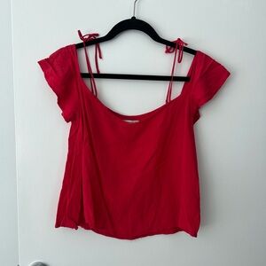 Red Off the Shoulder Top